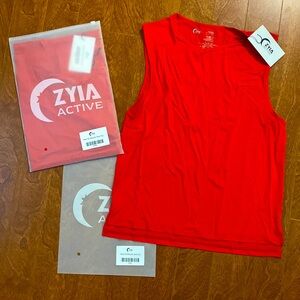Zyia red slit muscle tank top
